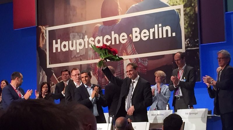 Am 30. April hat der Parteitag der Berliner SPD den Regierenden Bürgermeister Michael Müller zum Spitzenkandidaten für die Berlin-Wahl am 18. September gekürt und ihn gleichzeitig zum Vorsitzenden der Berliner SPD gewählt.